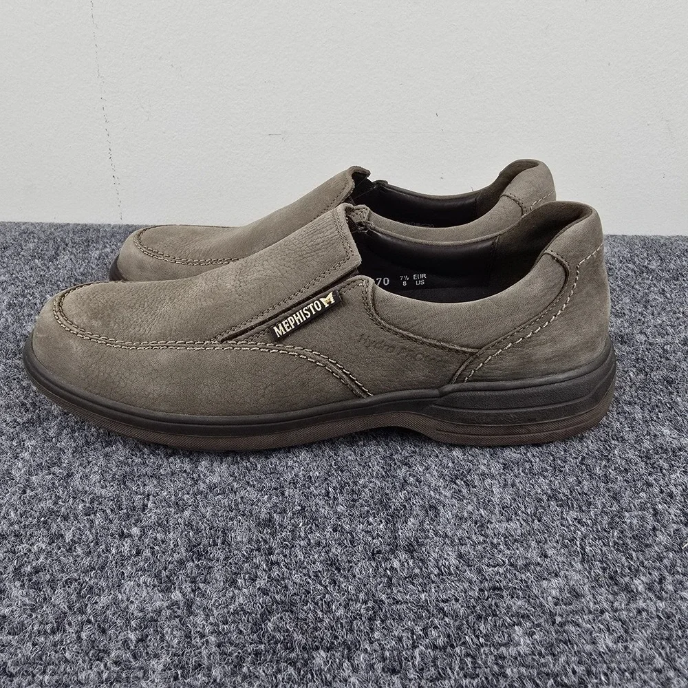Mephisto Air-Jet Slip On Shoes Mens 7.5 EU 41 Taupe Leather Loafers